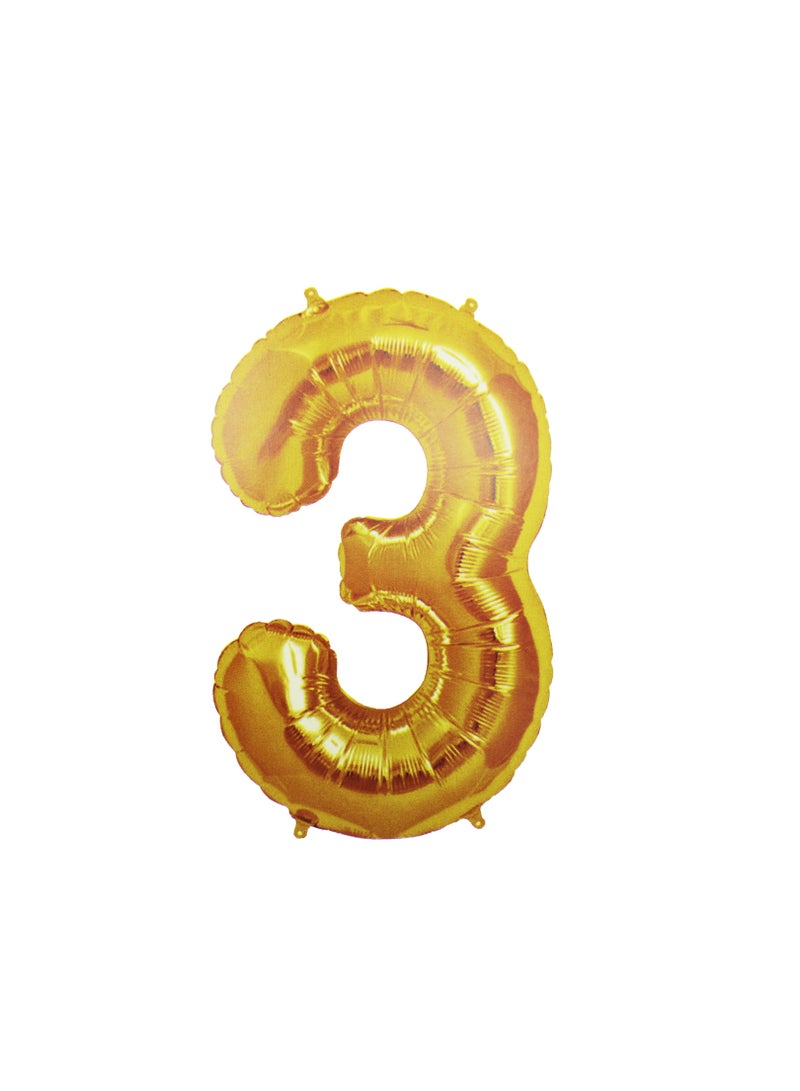 PARTY FUN 40 Inch Number Foil Balloons  Perfect for Anniversaries, Weddings, and Birthdays  Number 3  - Image 1