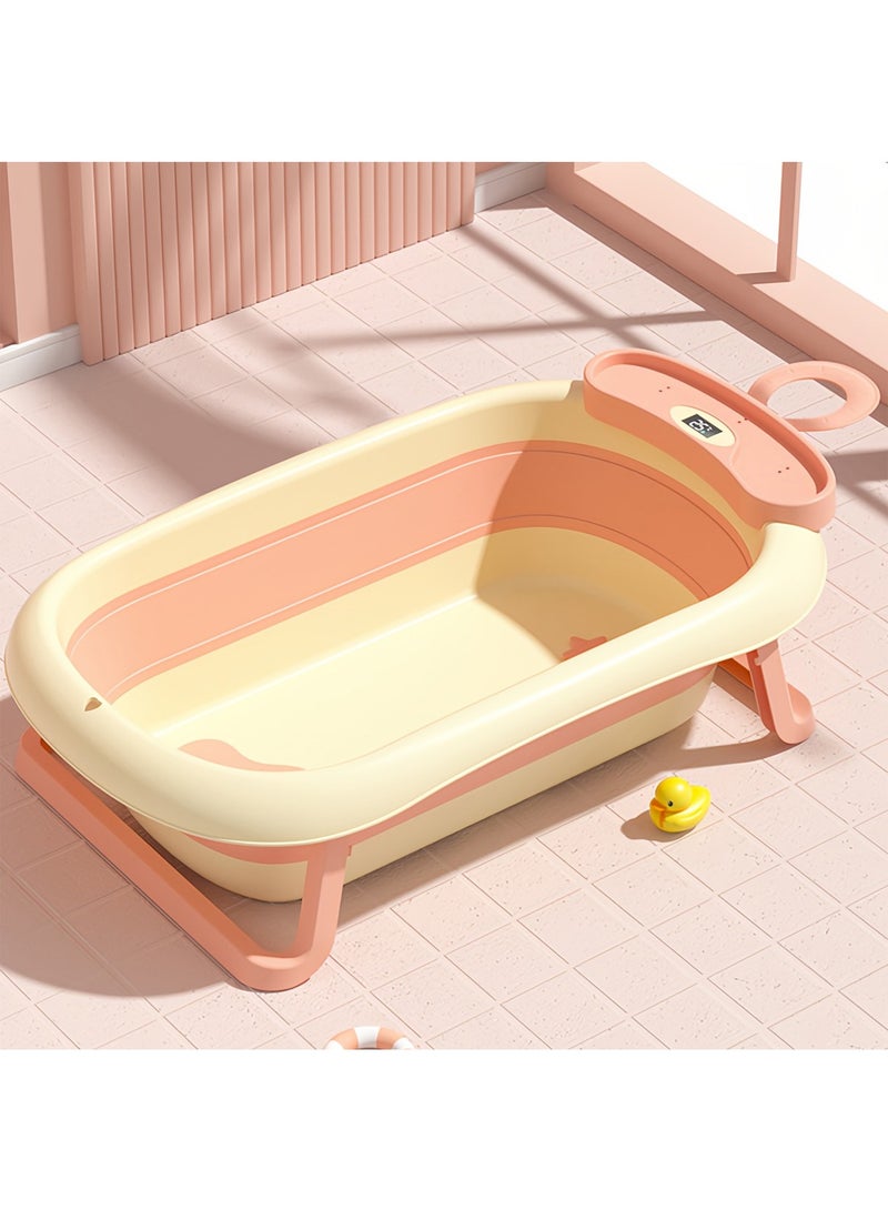 Sharpdo Folding Baby Bathtub with Temperature Sensor and Bath Mat 80*50*22cm - Image 1