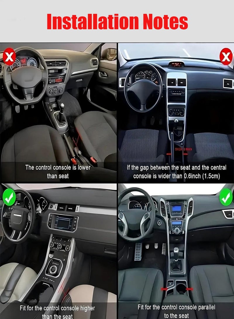 هاناميشي عبوة من قطعتين من حشو فجوات مقعد السيارة، منظم لمقعد السيارة، وحدة التحكم في السيارة مع حامل أكواب وفتحة كابل شحن للأكواب والهواتف المحمولة والمفاتيح والشواحن (نمط ألياف الكربون) - Image 4