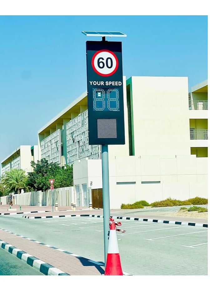 Maxsafe Digital Speed Radar Monitor Traffic Sign, Active Day & Night, Model SD60173, LED Display with Emoji Face, UAE-Made  - Image 2