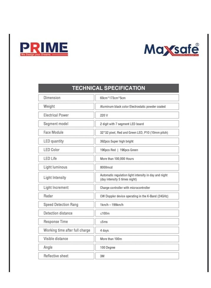 Maxsafe Digital Speed Radar Monitor Traffic Sign, Active Day & Night, Model SD60173, LED Display with Emoji Face, UAE-Made  - Image 5