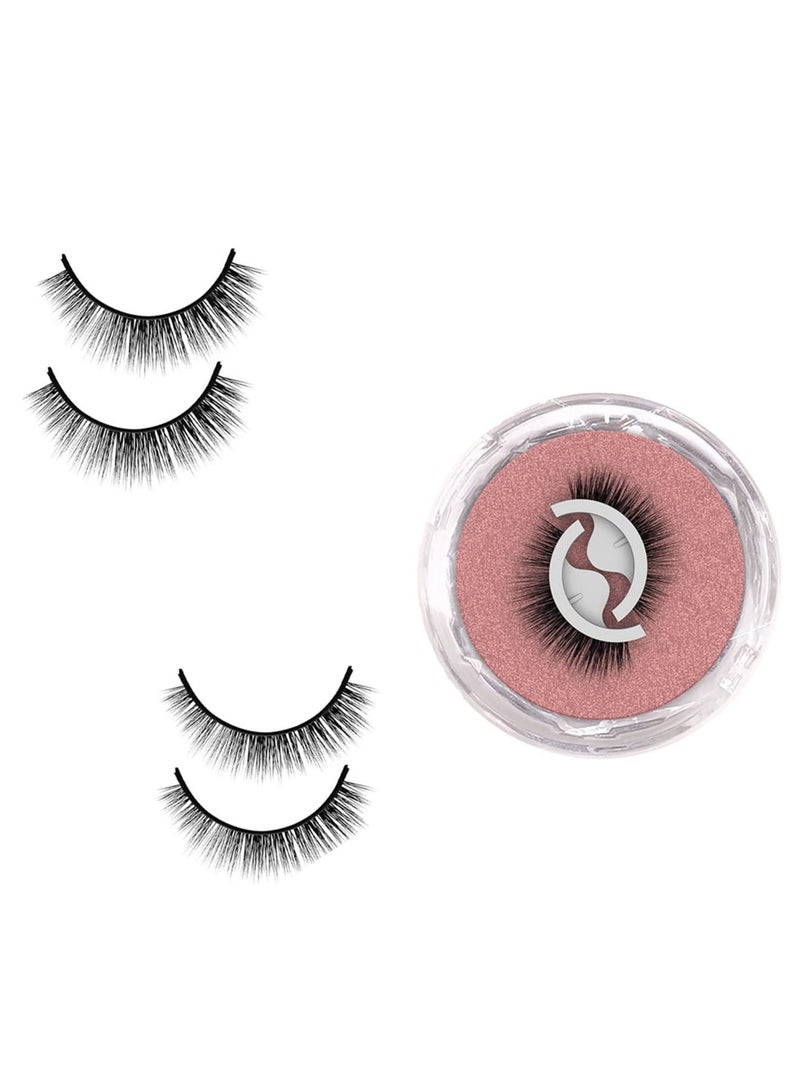 Zikra Reusable Self-Adhesive Eyelashes No Eyeliner or Glue Needed, False Lashes Stable and Easy to Put On, Natural Look and Waterproof Fake Eyelashes, Perfect Gift for Women (2-Pairs) - Image 1