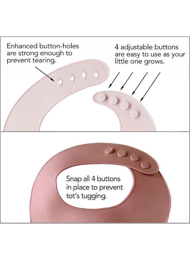 YMCF Products 2-Pack Waterproof Silicone Baby Bib Light Weight Comfortable Easy Wipe Clean - Image 3