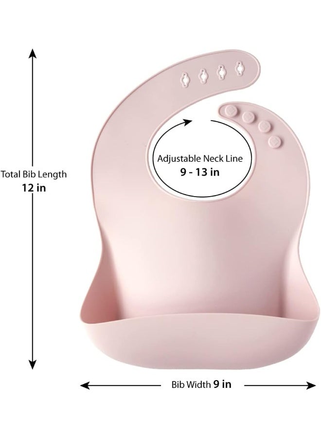 YMCF Products 2-Pack Waterproof Silicone Baby Bib Light Weight Comfortable Easy Wipe Clean - Image 2