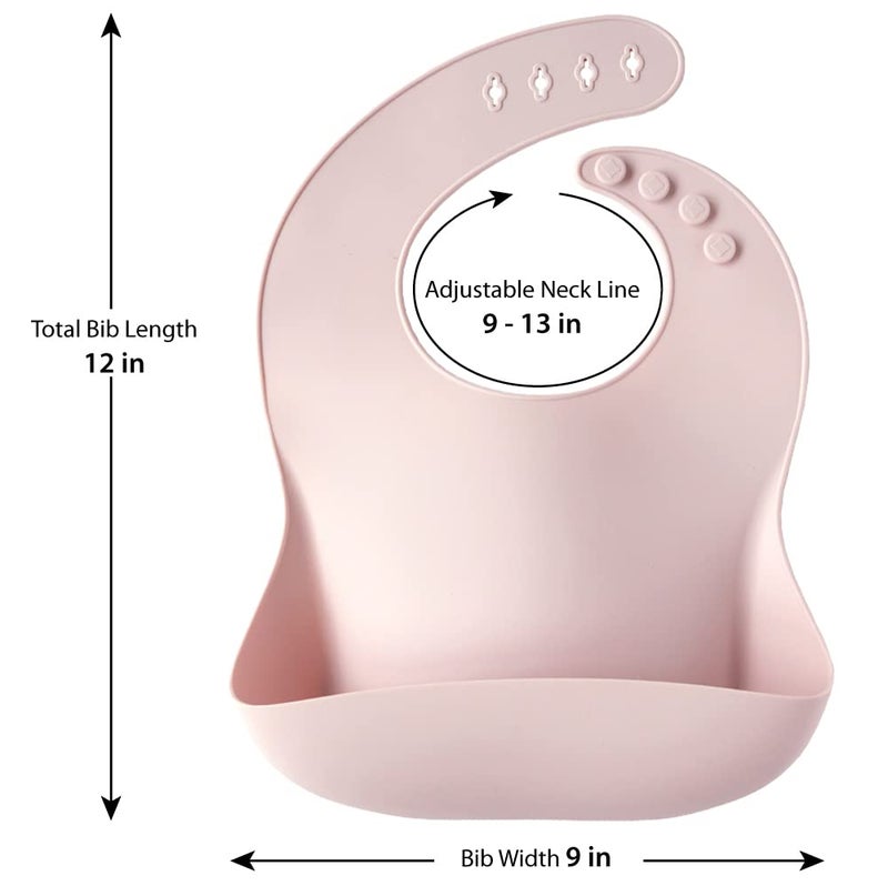 YMCF Products 2-Pack Waterproof Silicone Baby Bib Lightweight Comfortable Easy-Wipe Clean (Lilac/Plum) - Image 2