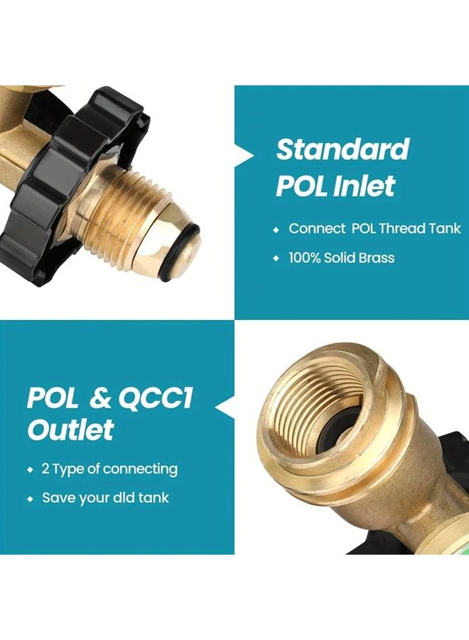 محول أسطوانة البروبان الأصفر مع مقياس QCC1 نوع 1 للتعبئة لأجهزة الغاز - Image 5