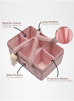 LENND Baby Diaper Caddy Organizer for Changing Table, Baby Storage Basket for Diapers and Baby Wipes, Gift for Baby Shower, Car Caddy Organizer, Nursery Diaper Organizer, Portable Diaper Storage  - Image 2