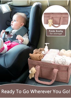 LENND Baby Diaper Caddy Organizer for Changing Table, Baby Storage Basket for Diapers and Baby Wipes, Gift for Baby Shower, Car Caddy Organizer, Nursery Diaper Organizer, Portable Diaper Storage  - Image 5