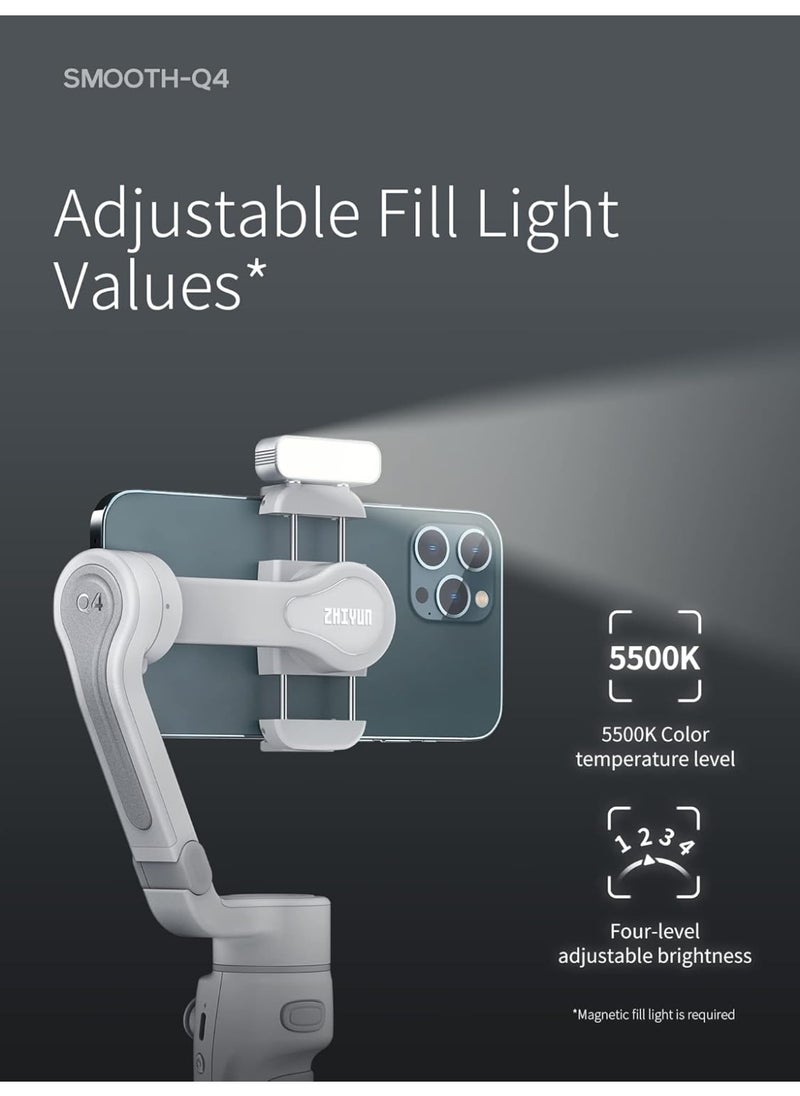 ZHIYUN Smooth Q4 Combo [official] Gimbal Stabilizer, 3-Axis Smartphone Phone Gimbal, Built-in Extension Rod, Foldable and Portable, Android and iPhone Gimbal, Vlogging Stabilizer, TikTok YouTube Video