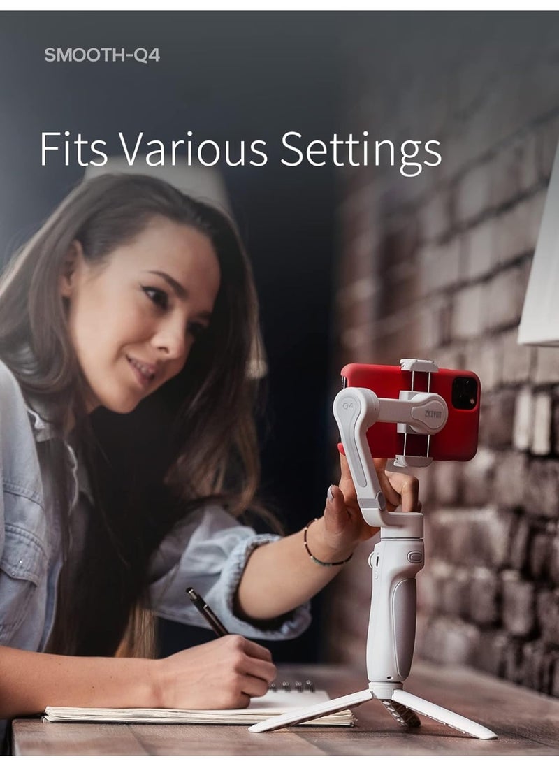 ZHIYUN Smooth Q4 Combo [official] Gimbal Stabilizer, 3-Axis Smartphone Phone Gimbal, Built-in Extension Rod, Foldable and Portable, Android and iPhone Gimbal, Vlogging Stabilizer, TikTok YouTube Video