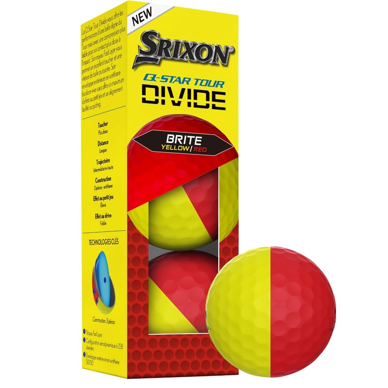 Srixon Q-Star Tour Divide Golf Balls, Red/Yellow - Image 5