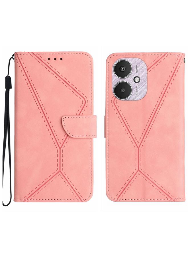 The Bros Case For Xiaomi Redmi 13C 5G Stitching Embossed Leather Phone Case