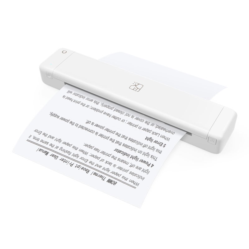 HPRT MT800Q A4 Portable Thermal Transfer Printer Wireless&USB Connect with Mobile Computer for Office School Car Travel Printer with 1pc Ribbon Roll Compatible with Windows System Inkless Printing - Image 1