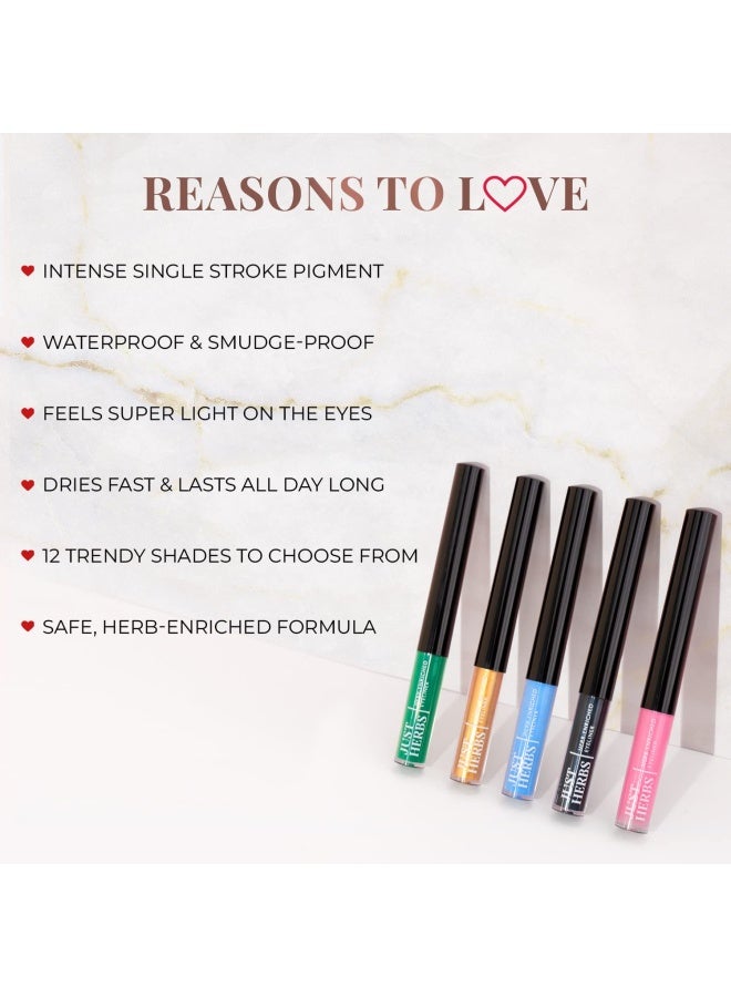 Just Herbs Waterproof Eyeliner | Smudge-Proof, Organic Formula with Jojoba Oil & Vitamin E | Precision Liquid Eyeliner for Sensitive Eyes | Long-Lasting, Vegan & Cruelty-Free - Image 5
