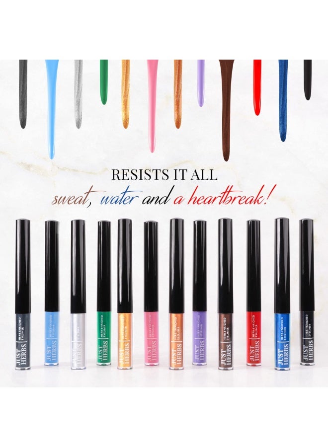 Just Herbs Waterproof Eyeliner | Smudge-Proof, Organic Formula with Jojoba Oil & Vitamin E | Precision Liquid Eyeliner for Sensitive Eyes | Long-Lasting, Vegan & Cruelty-Free - Image 4