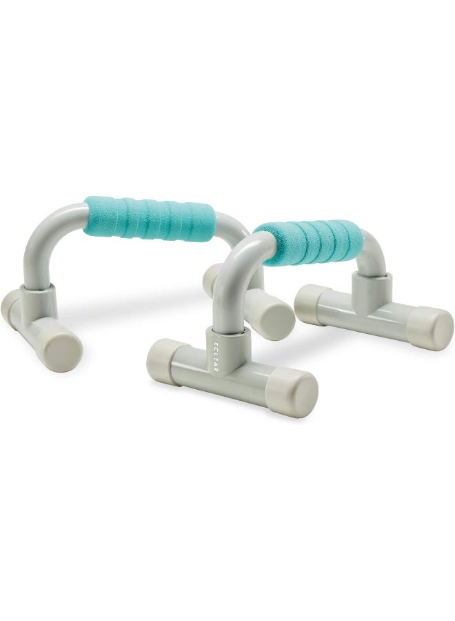 ELECOM-Japan Brand- ECLEAR Sports Pushup Bars/Triceps/Deltoid/Standard Training/Core Training/Foam Grip/Light Blue HCF-PULBUL - Image 1