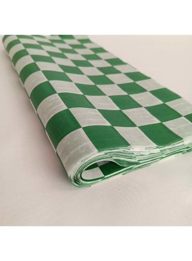 Oasis Supply, Deli Paper Sheets Sandwich Wrap Paper - Food Wrapping Grease Resistant Checkered Basket Liners, 12" x 12" (Green Checkered, 1000 Count) - Image 5
