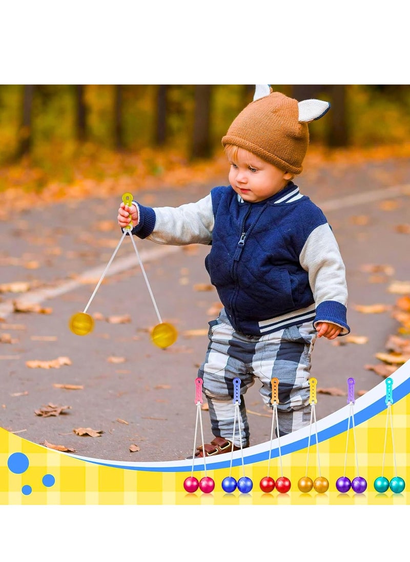 MAGIC VAULT 12 Pcs Clackers Balls on a String Hands Lato Lato Toy Ball Swinging Ball Toys Ladder Balls for Girls Boys Training Balance Ability Concentration Stocking Stuffers Holiday Party Favors  - Image 5