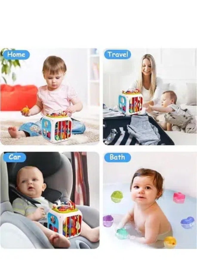 Montessori Toys for 1 to 3-Year-Old Boys Girls Toddlers,  Baby Activity Center Shape Sorter 7 in 1 Sorting Box,Sorting & Stacking Toys for Toddlers and Kids Preschool, Educational Toys, Color Recognition Stacker Shape Sorter, Learning Puzzles Gift  - Image 3