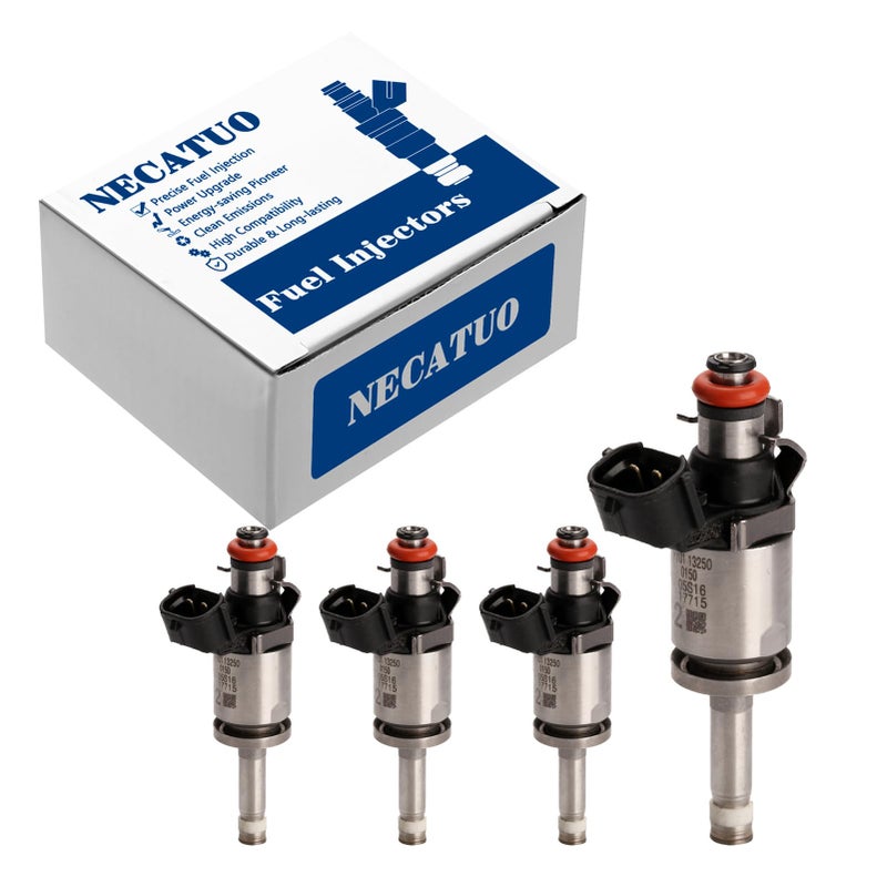 NECATUO Set of 4 Fuel Injectors Compatible with Mazda 3 20142018 6 20142016 CX5 20152016 CX9 2016 25L L4 Replaces FJ1288 PY0113250 - Image 2