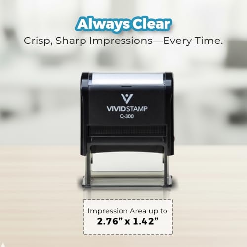 Vivid Stamp Thank You w/Stars Self Inking Rubber Stamp (Black Ink) - Medium - Image 5