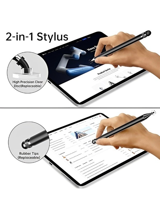 Stylus 5 PCS 2-in-1 Stylus Pen for Touch Screen High Precision and Sensitivity Suitable for iPhone/ipad/Android Tablets Compatible with All Touch Screens (Black/White/Blue/Rose Gold/Silver) - Image 5