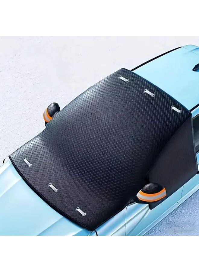 Orange Ears 6 Magnets Car Windshield Snow Cover For Trucks And SUVs All Season Weather Resistant Protector With Reinforced Edges And Elastic Bands - Image 4