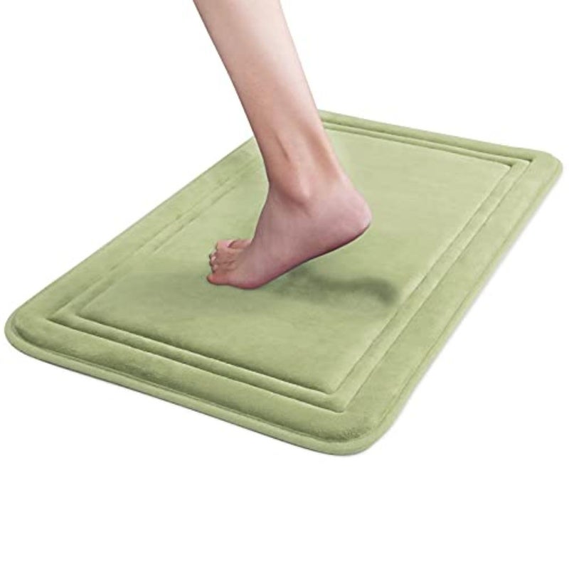 ITSOFT Memory Foam Bath Mat 31x20 Non Slip Machine Washable Quick Dry  Absorbent Rugs Bath Mats for Bathroom Floor Tub  Shower Bathroom Rug Sage Green