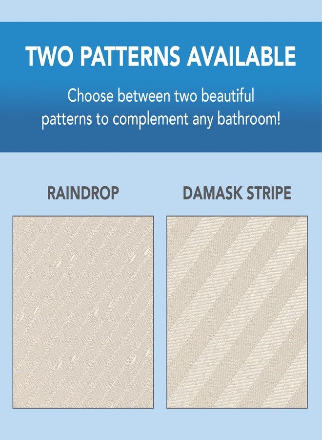Arkwright, LLC Arkwright Bathroom Shower Curtain Set - Stainless 12 Metal Hooks, Modern Damask Woven Washable Fabric with Weighted Hem & Rust-Proof Grommets, 210 GSM Heavy Duty, 72 x 72 in, Almond Milk - Image 4