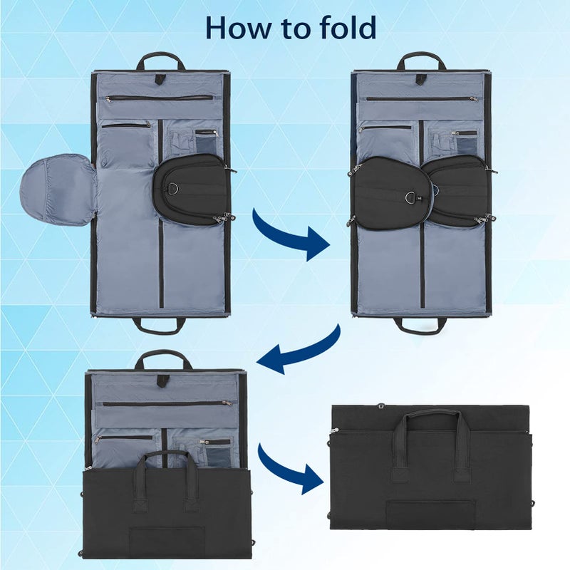 BUG Convertible Duffle Garment Bags for Travel Mens Suit with Shoes Compartment Black