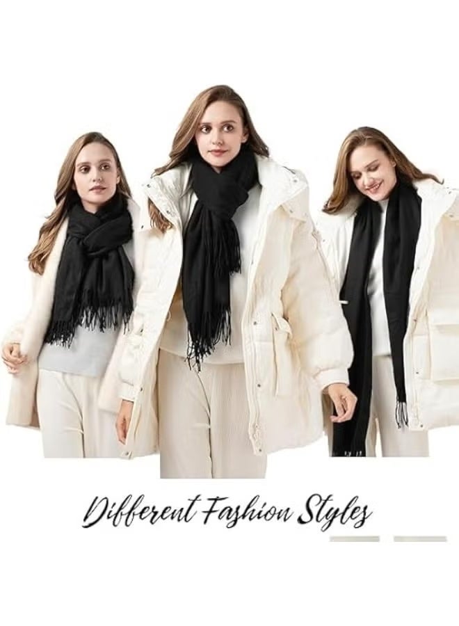 Scarfs for Women, Winter Scarf, Classic Pashmina Shawls and Wraps, Cashmere Feel Scarfs for Women, Long scarves, Winter Warm Large Blanket Scarf for Outdoor, Travel - Image 2