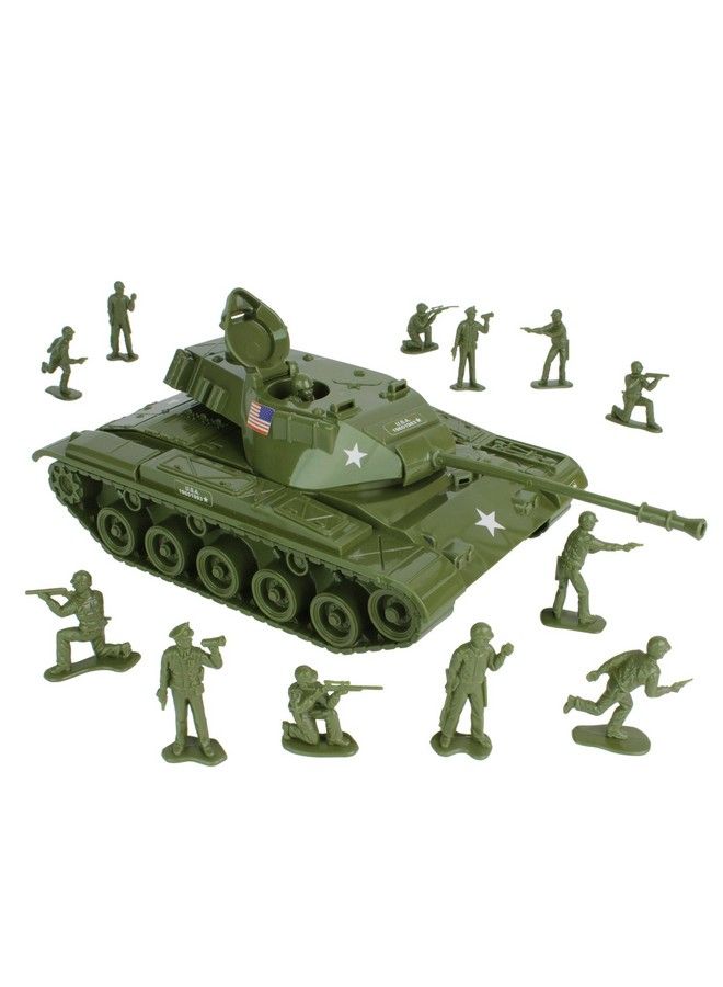 Tim Mee Toy مجموعة ألعاب تانك ووكر بولدوج باللون الأخضر مكونة من 13 قطعة مصنوعة في الولايات المتحدة الأمريكية - Image 2