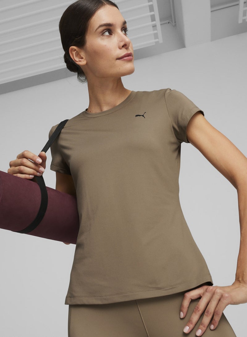 PUMA Studio Sheer Fashion Womens Brown Training T-shirt - Image 1