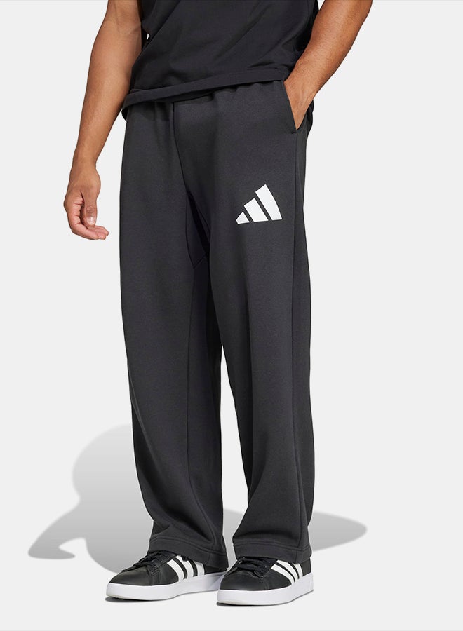 Adidas سروال جوجر واسع الساق بشعار 3 بار الأساسي - Image 1