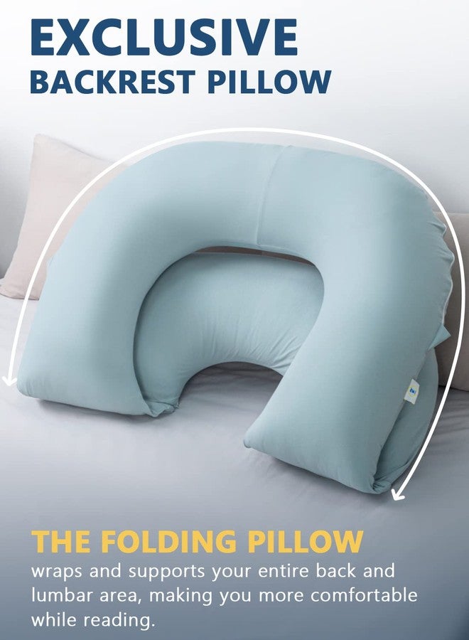 INSEN Reading Pillow, Back Pillow for Sitting in Bed for Reading, Nurse & Relax, Reading Pillow for Adults, Moms & Kids, Sit Up Pillow for Bed, Green Jersey - Image 4