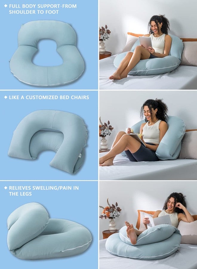 INSEN Reading Pillow, Back Pillow for Sitting in Bed for Reading, Nurse & Relax, Reading Pillow for Adults, Moms & Kids, Sit Up Pillow for Bed, Green Jersey - Image 2