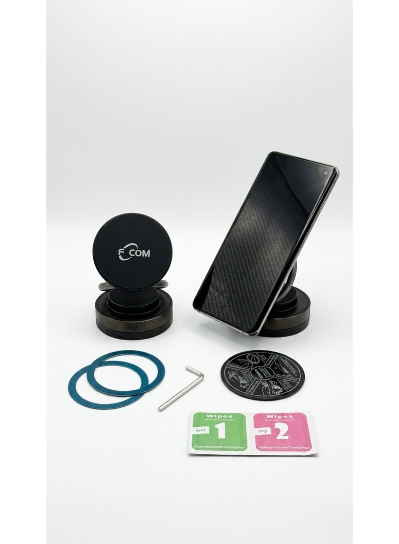 FCOM F-COM Magnetic & Vacuum Suction Phone Mount – 360° Rotation Desktop & Car Dashboard Stand – Model F 082 - Image 2