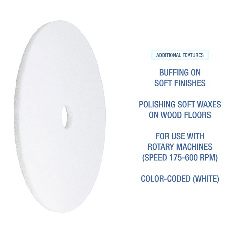 boardwalk Boardwalk BWK4024WHI 24 in Polishing Floor Pads  White 5Carton  - Image 4