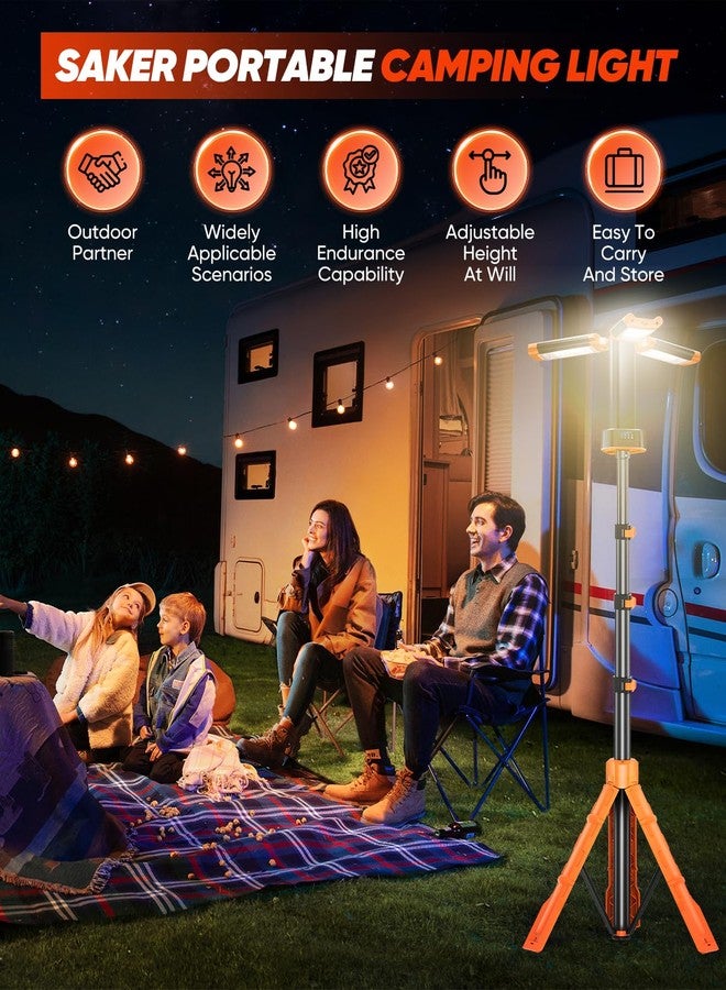 Saker Portable Camping Light with Stand 73inch 20000mAh Rechargeable LED Work Lights 800/3200 Lumen 4000/6500K Emergency Lights for Camping, Garage, Outdoor Work, Power Outages, Fishing LD18 - Image 2