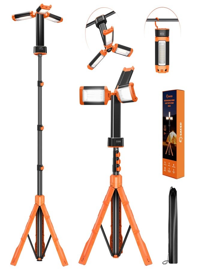 Saker Portable Camping Light with Stand 73inch 20000mAh Rechargeable LED Work Lights 800/3200 Lumen 4000/6500K Emergency Lights for Camping, Garage, Outdoor Work, Power Outages, Fishing LD18 - Image 1