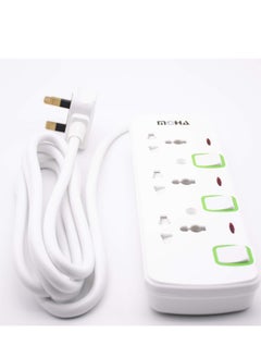 MOHA 3-Way Socket Power Extension White 2meter  - Image 4
