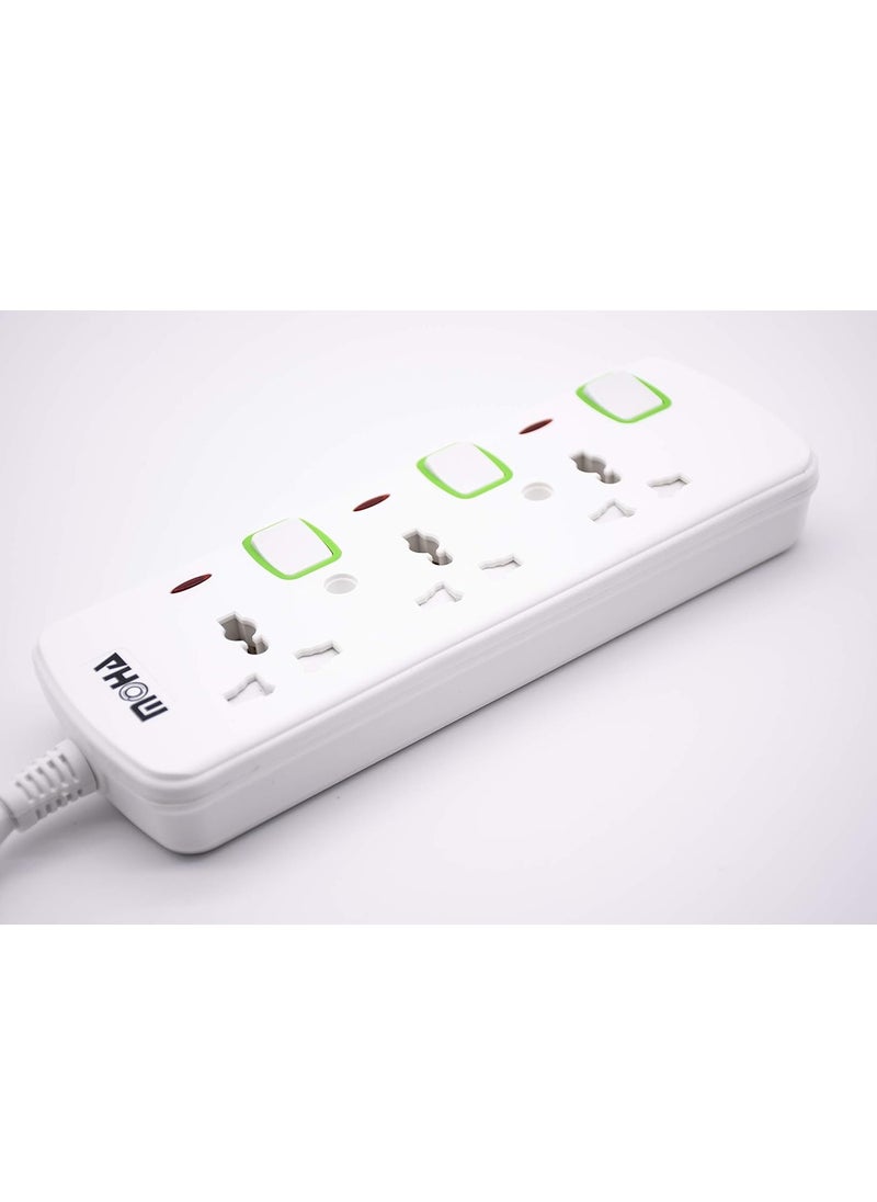 MOHA 3-Way Socket Power Extension White 2meter  - Image 2