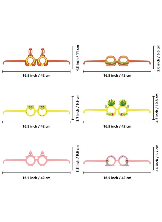 ILovhaprty SpongeBob Party Favors Paper Glasses and Headbands Set, 12 Pcs SpongeBob Paper Party Costume Accessories Patrick Star Headbands for Kids Birthday Party Photo Booth Props Classroom Events - Image 4