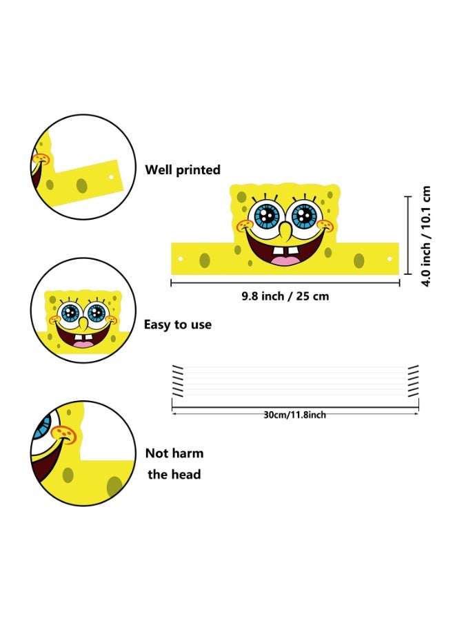 ILovhaprty SpongeBob Party Favors Paper Glasses and Headbands Set, 12 Pcs SpongeBob Paper Party Costume Accessories Patrick Star Headbands for Kids Birthday Party Photo Booth Props Classroom Events - Image 5