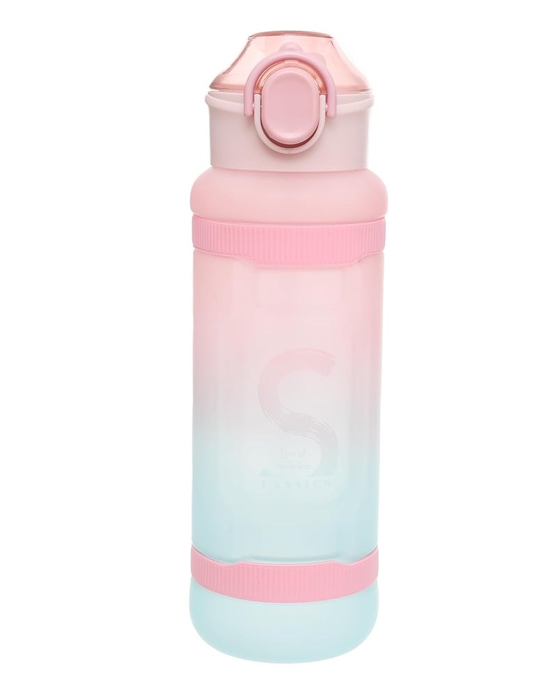 Genaric AG-1 28-11 Acrylic Sports Water Bottle – 1000ml, with Handle, Silicone Straw & Extra Secure Lock Button - Multi Colour