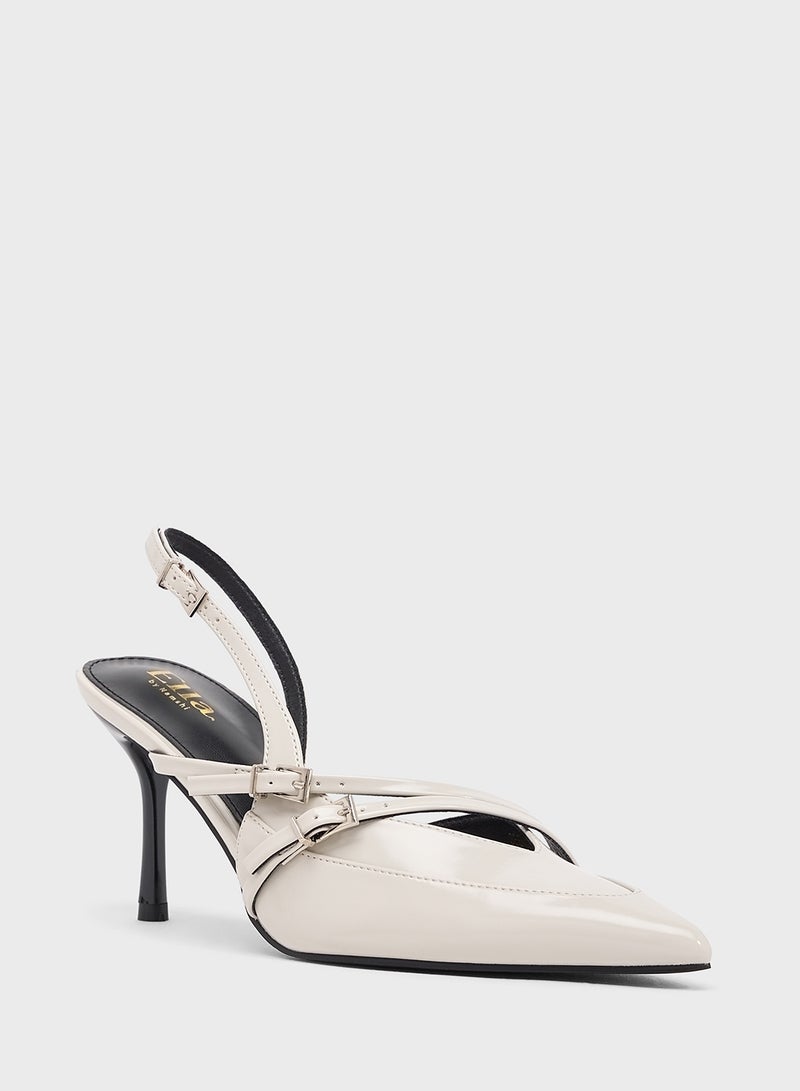 ايلا حذاء بكعب عالٍ بحزام خلفي - Image 2