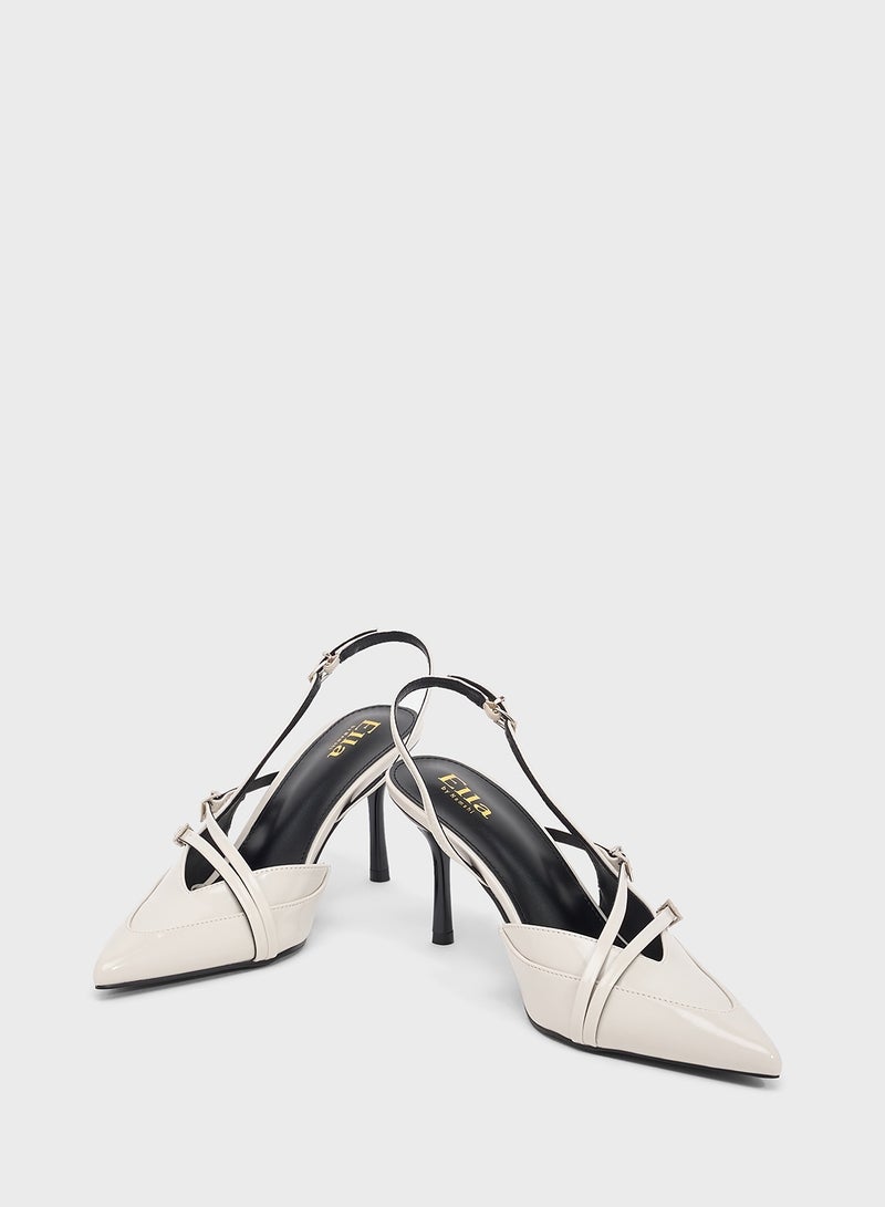 ايلا حذاء بكعب عالٍ بحزام خلفي - Image 4