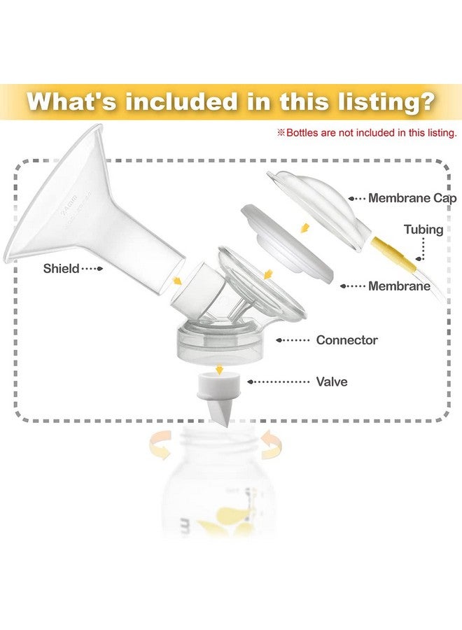 NENESUPPLY Pump Parts with 27mm Flanges Compatible with Medela Pump in Style Maxflow Breastpump and Personalfit Flex. Incl. Flange Membrane Connector Tubing Valve. Not Original Medela Pump Parts - Image 3
