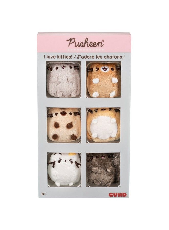 GUND مجموعة من 6 حيوانات محشوة على شكل قطط من Pusheen Comic Collector I Love Kitties مقاس 2 بوصة - Image 2