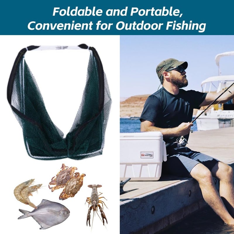 SUSOO Foldable Fishing Net with 10 Holes - 360° Collapsible Bait Trap for Crayfish, Shrimp, Crab, Lobster, and Minnow - Image 5